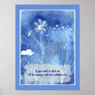Whimsical Zen Quote Botanical Art Poster