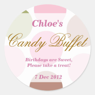 WhimsicalDotty Birthday Candy Buffet Sticker