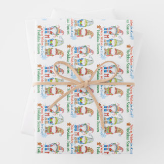 Whimsicale wishes for  cozy holiday season wrapping paper sheet