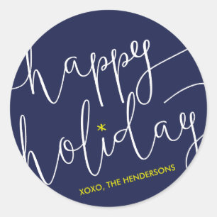 Whimsically Scripted Happy Holidays Sticker