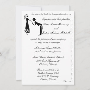 Whimsicle Couple SILHOUETTE Wedding Invitations