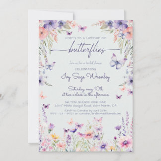 Whimsicle "lifetime of butterflies" bridal shower invitation