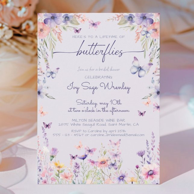 Whimsicle "lifetime of butterflies" bridal shower invitation (Creator Uploaded)