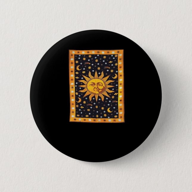 Whimsigoth 90s Sun And Moon 6 Cm Round Badge (Front)
