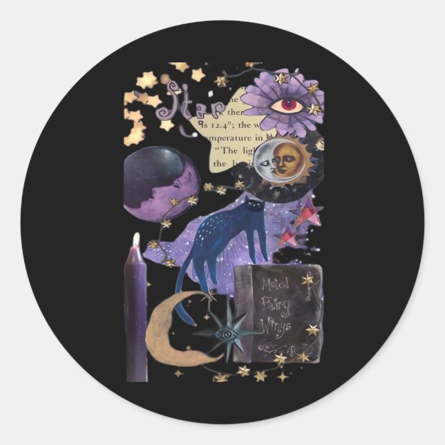 Whimsigoth Aesthetic 90s Classic Round Sticker (Front)