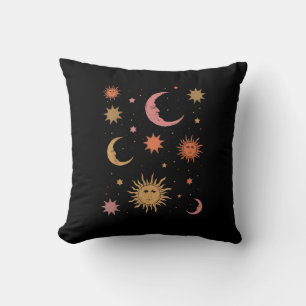 Whimsigoth Aesthetic Vintage Half Moon Sun Cushion