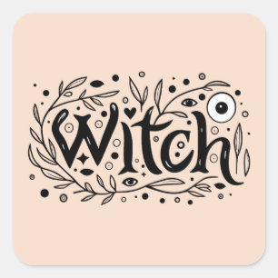 Whimsigoth aesthetic witch square sticker