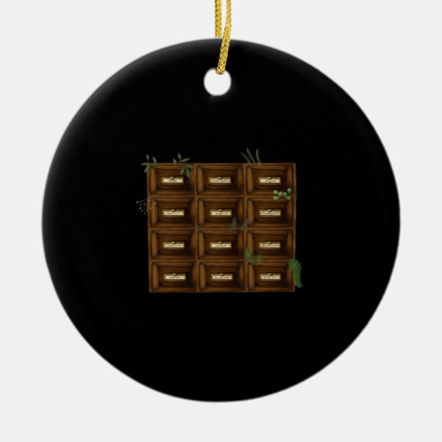 Whimsigoth Apothecary Drawers Ceramic Ornament (Front)