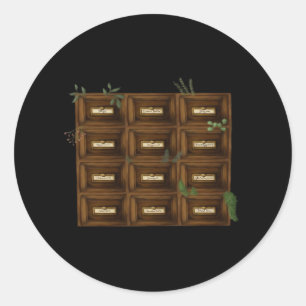 Whimsigoth Apothecary Drawers Classic Round Sticker