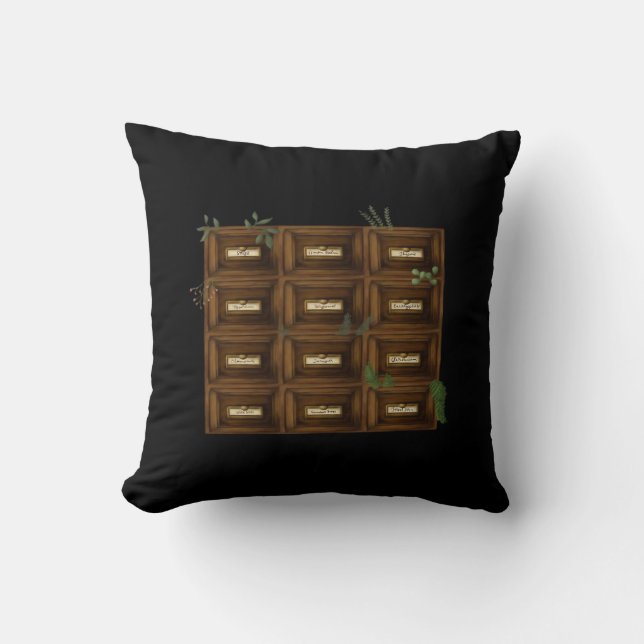 Whimsigoth Apothecary Drawers Cushion (Front)