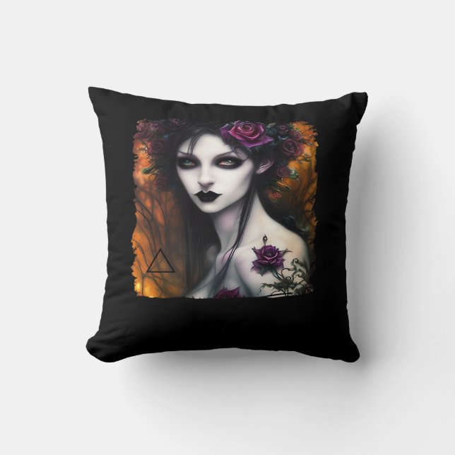 Whimsigoth – Autumn Nights & Vintage Design Cushion (Front)