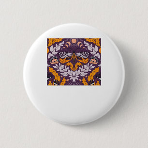 Whimsigoth Butterfly Florals - Purple, Lavender An 6 Cm Round Badge