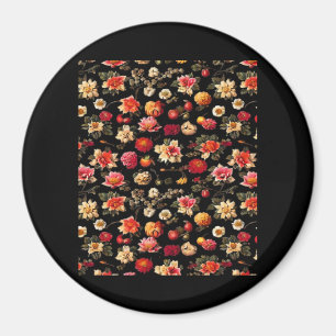 Whimsigoth Chintz Vintage Oil Painting Magnet