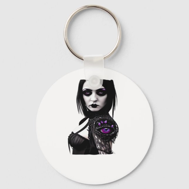Whimsigoth Classic Design For Halloween Key Ring (Front)