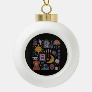 Whimsigoth Classic – Gothic Romance Autumn Aesthet Ceramic Ball Christmas Ornament