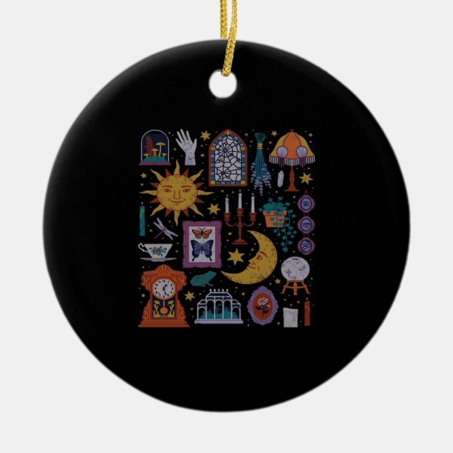 Whimsigoth Classic – Gothic Romance Autumn Aesthet Ceramic Ornament (Front)