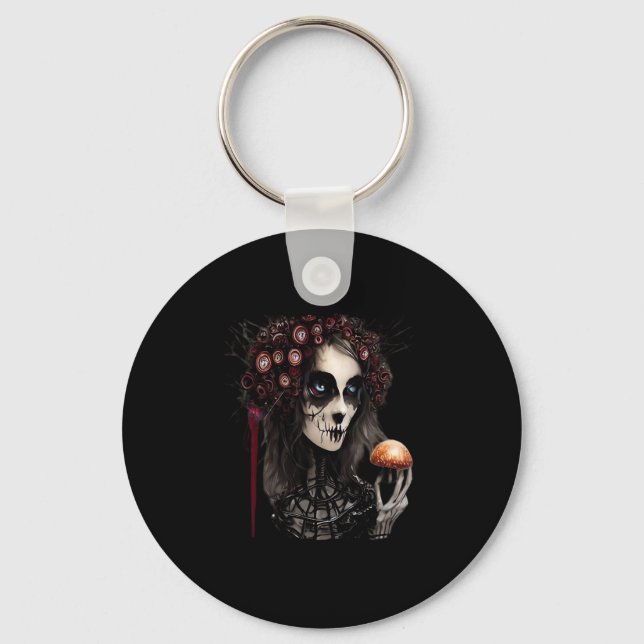 Whimsigoth – Classic Moons and Haunted Gardens Key Ring (Front)