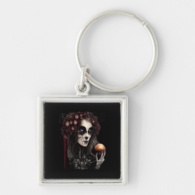 Whimsigoth – Classic Moons and Haunted Gardens Key Ring (Front)