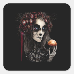 Whimsigoth – Classic Moons and Haunted Gardens Square Sticker
