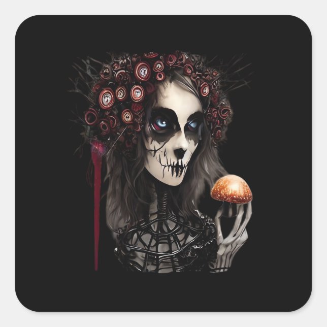 Whimsigoth – Classic Moons and Haunted Gardens Square Sticker (Front)