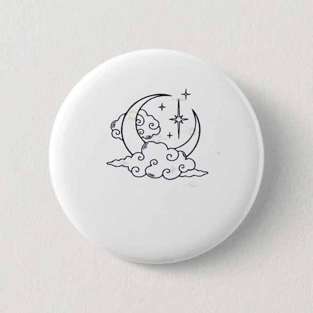 Whimsigoth Clouds Moon Witchy Classic 6 Cm Round Badge (Front)