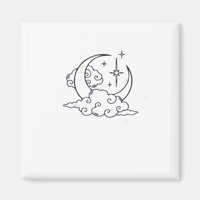 Whimsigoth Clouds Moon Witchy Classic Magnet (Front)