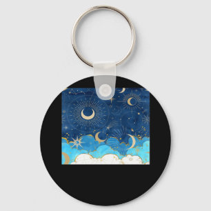 Whimsigoth Clouds Sun Moon Witchy Classic Key Ring
