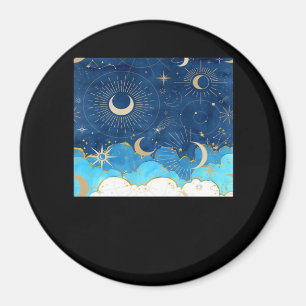 Whimsigoth Clouds Sun Moon Witchy Classic Magnet