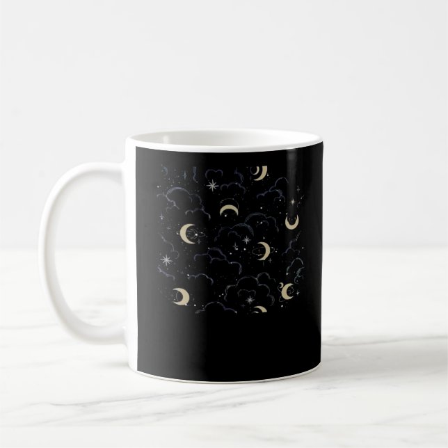 Whimsigoth Clouds Sun Moon Witchy Coffee Mug (Left)