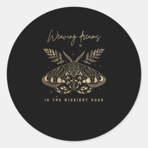 Whimsigoth Cottagecore Goblincore Mystical Moth Go Classic Round Sticker