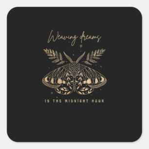 Whimsigoth Cottagecore Goblincore Mystical Moth Go Square Sticker