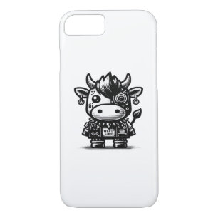 Whimsigoth Cyborg Cow Vintage Art Design Classic iPhone 8/7 Case