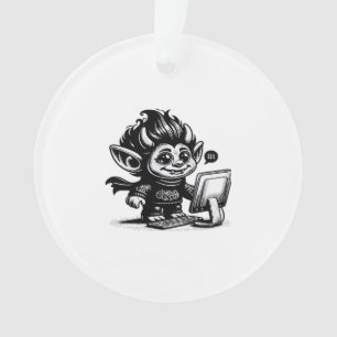 Whimsigoth Cyborg Internet Troll Vintage Art Desig Ornament