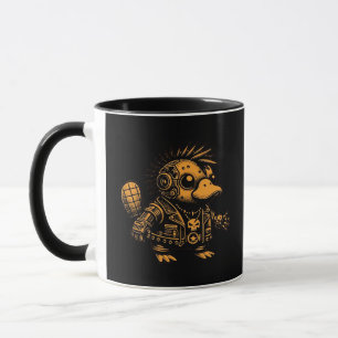 Whimsigoth Cyborg Platypus Vintage Art Design Mug