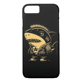 Whimsigoth Cyborg Shark Vintage Art Design iPhone 8/7 Case
