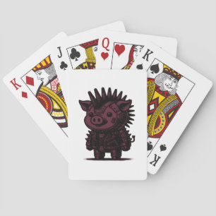 Whimsigoth Cyborg Sloth Vintage Art Design Classic Playing Cards