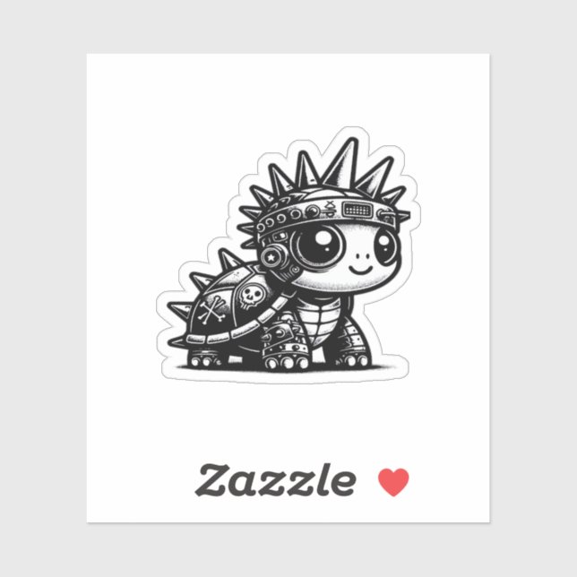 Whimsigoth Cyborg Turtle Vintage Art Design Classi (Sheet)