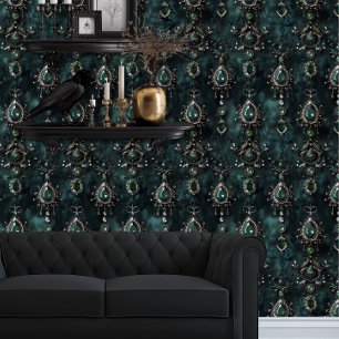 Whimsigoth Emerald Green Jewels  Wallpaper