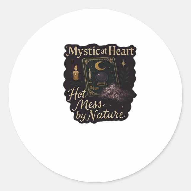 Whimsigoth Fantasy – Mystical Forests, Moons & Mag Classic Round Sticker (Front)
