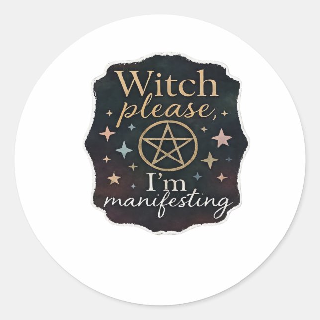 Whimsigoth Fantasy – Mystical Forests, Moons & Mag Classic Round Sticker (Front)