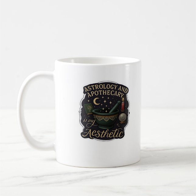 Whimsigoth Fantasy – Mystical Forests, Moons & Mag Coffee Mug (Left)