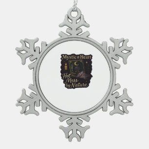 Whimsigoth Fantasy – Mystical Forests, Moons & Mag Snowflake Pewter Christmas Ornament