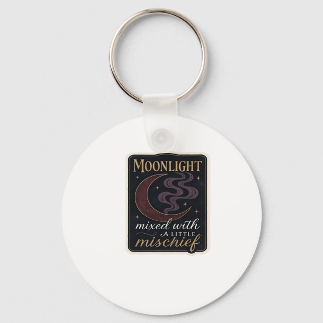 Whimsigoth Fantasy Mystical Forests, Moons & Magic Key Ring (Front)