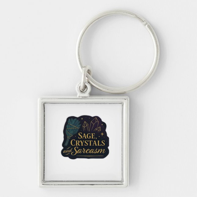 Whimsigoth Fantasy Mystical Forests, Moons & Magic Key Ring (Front)