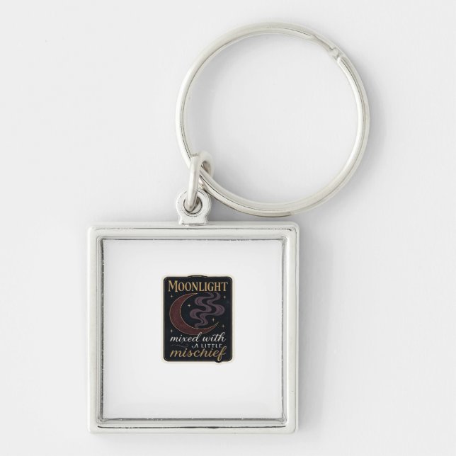 Whimsigoth Fantasy Mystical Forests, Moons & Magic Key Ring (Front)