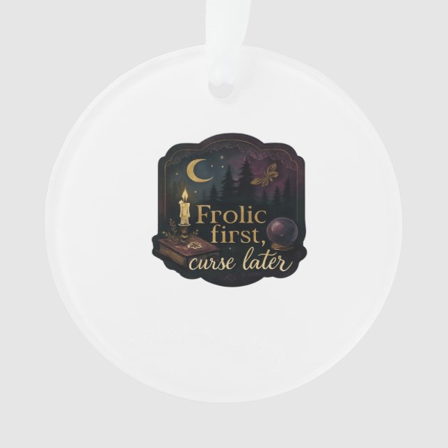 Whimsigoth Fantasy Mystical Forests, Moons & Magic Ornament (Front)