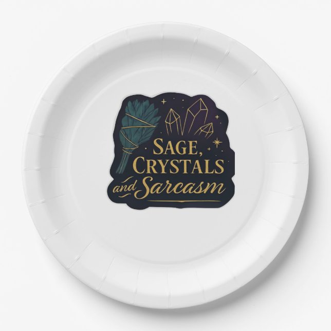 Whimsigoth Fantasy Mystical Forests, Moons & Magic Paper Plate (Front)