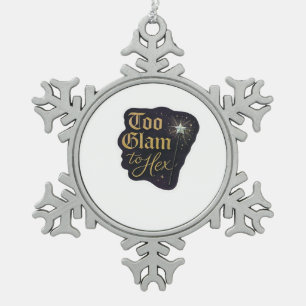 Whimsigoth Fantasy Mystical Forests, Moons & Magic Snowflake Pewter Christmas Ornament
