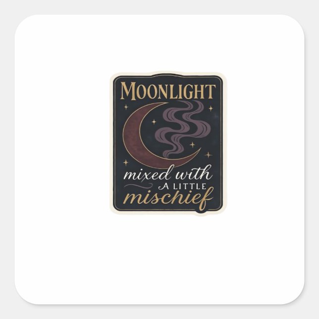 Whimsigoth Fantasy Mystical Forests, Moons & Magic Square Sticker (Front)