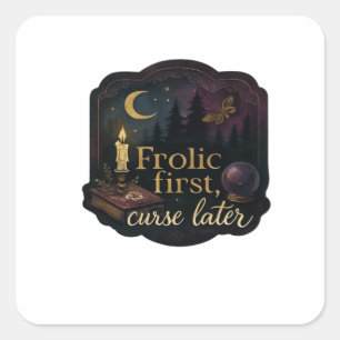 Whimsigoth Fantasy Mystical Forests, Moons & Magic Square Sticker